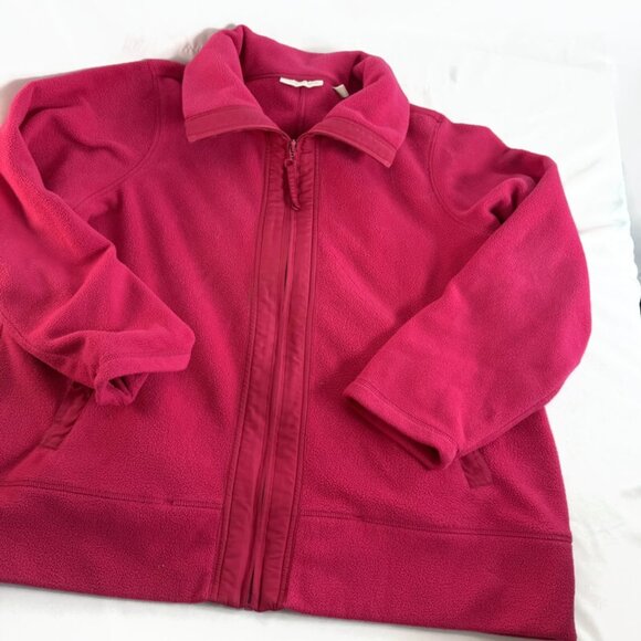 Coldwater Creek Women's 1X Fleece Jacket Coat Full Zip PInk - Picture 5 of 6
